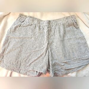 Women's Striped Black And Cream Shorts